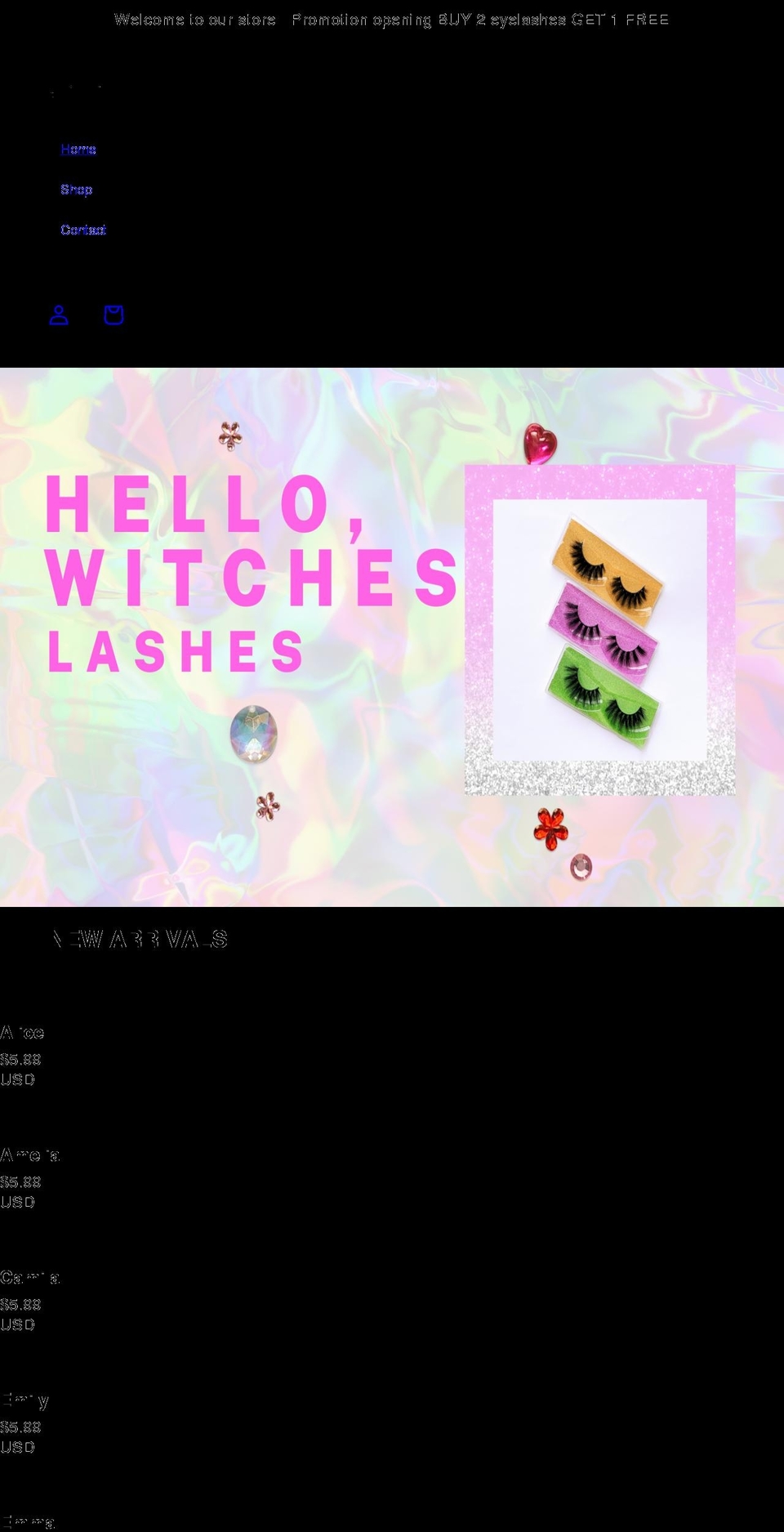 glamourwitchery.com shopify website screenshot