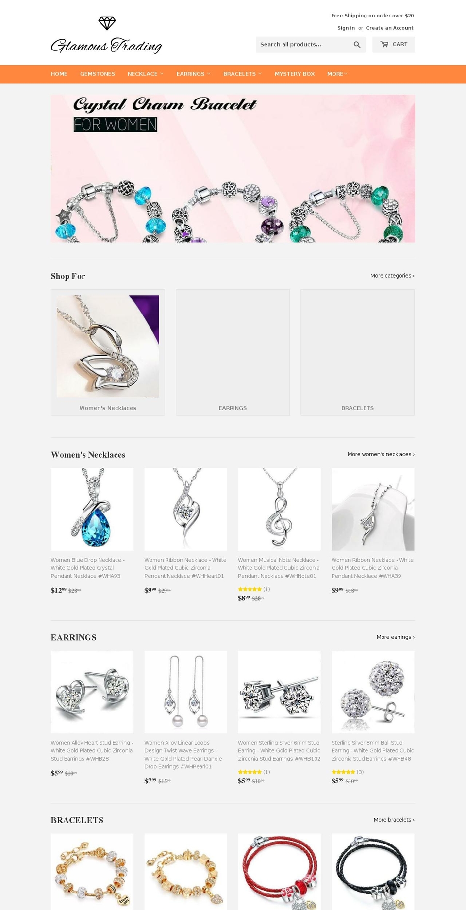 glamoustrading.com — Shopify storefront screenshot