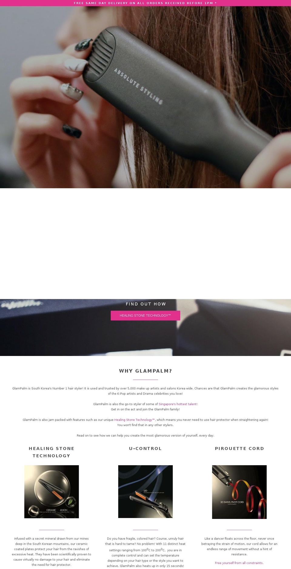 glampalm.com.sg shopify website screenshot