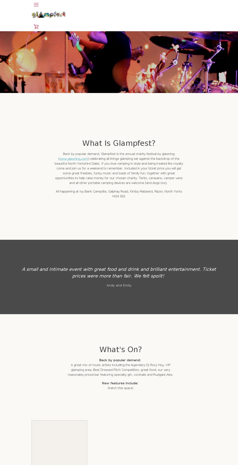 glampfest.com — Shopify storefront screenshot