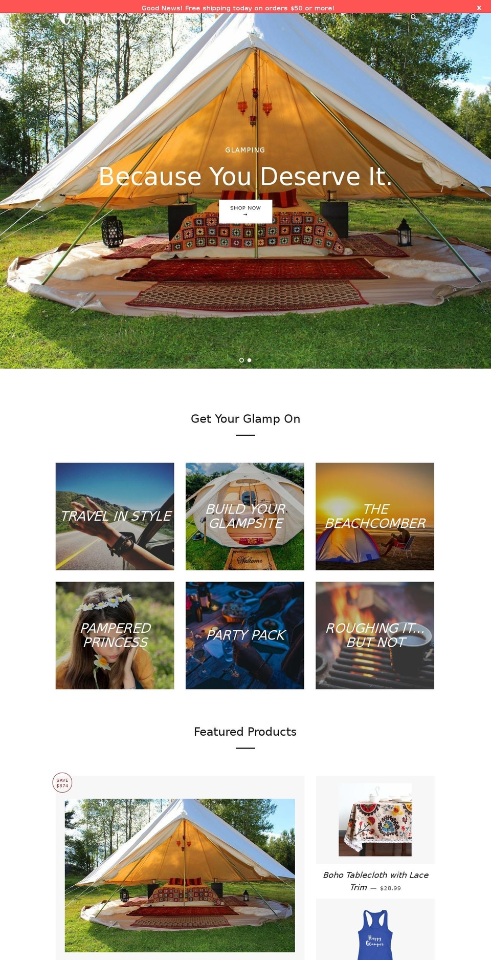 glampish.com — Shopify storefront screenshot