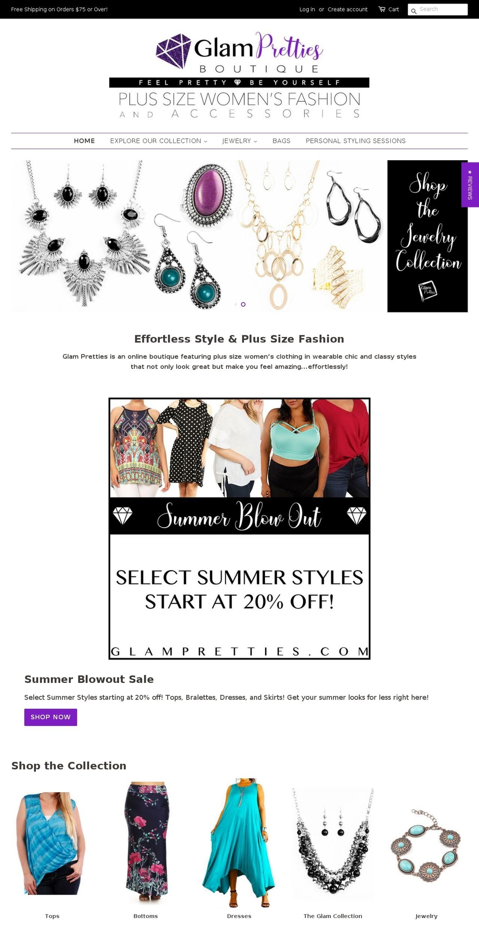 glampretties.com — Shopify storefront screenshot