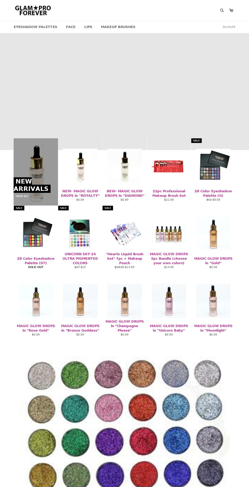glamproforever.com — Shopify storefront screenshot