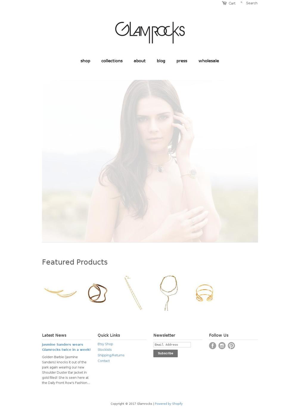 glam Shopify theme site example glamrocksjewelry.com