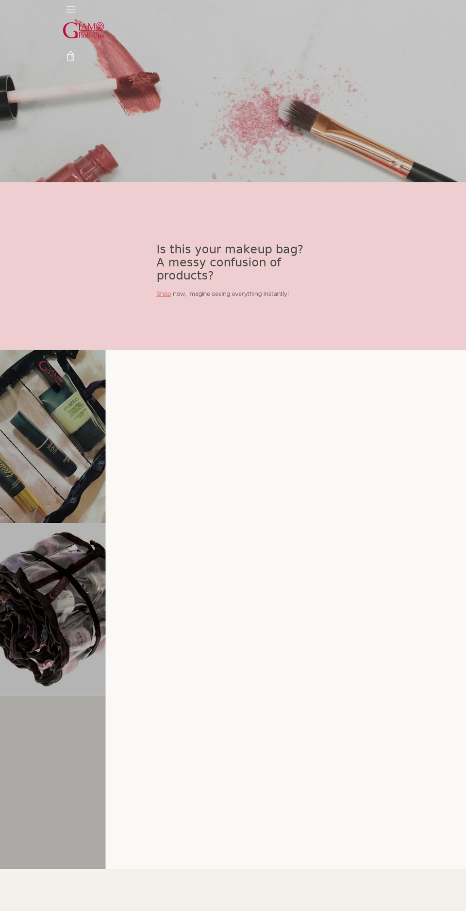 glamrollups.com shopify website screenshot