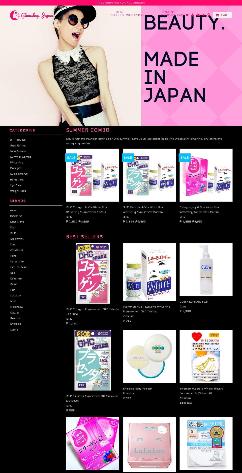 glamshopjapan.com.ph shopify website screenshot