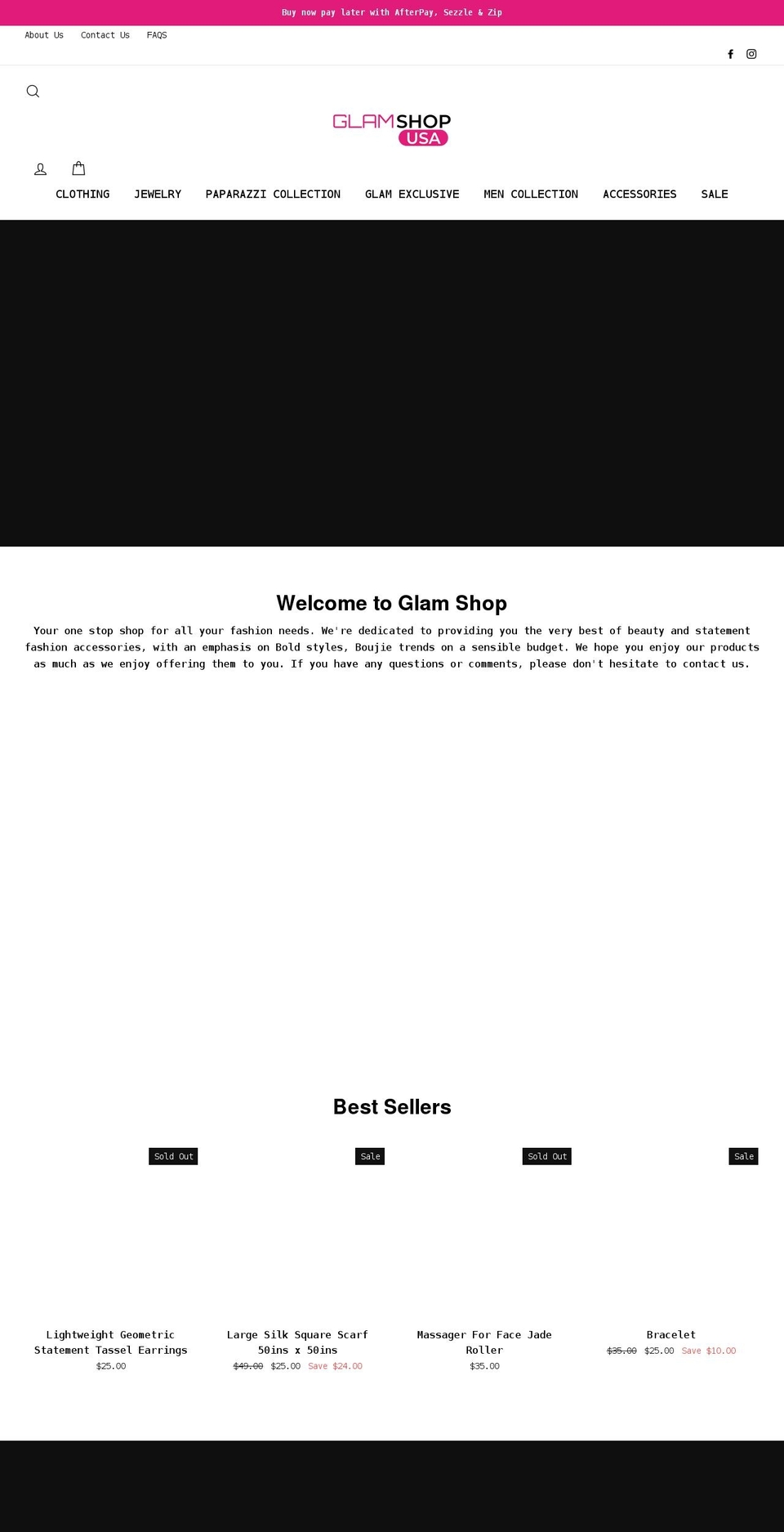 glamshopusa.com shopify website screenshot