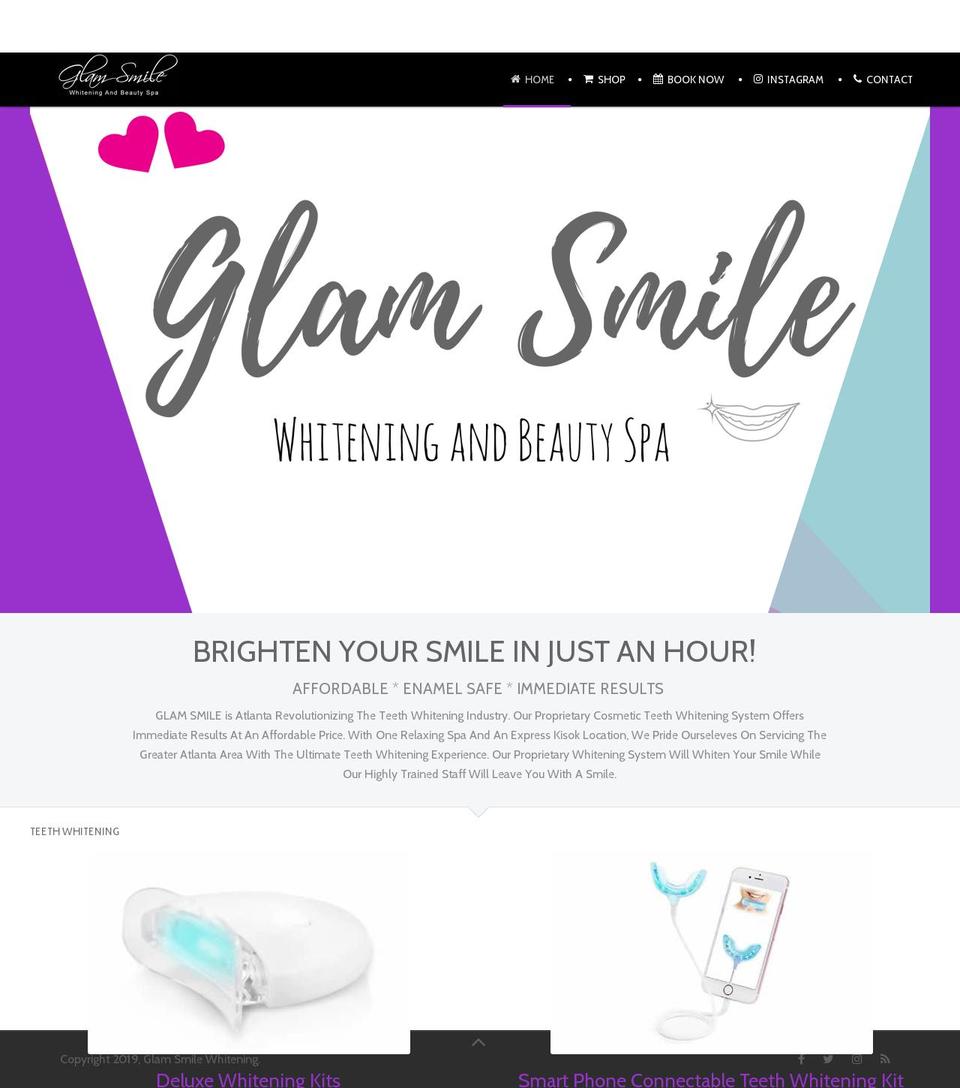 glamsmilewhitening.com shopify website screenshot