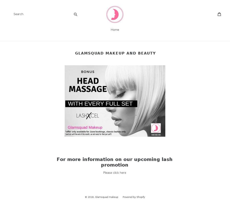 glamsquadmakeup.com — Shopify storefront screenshot