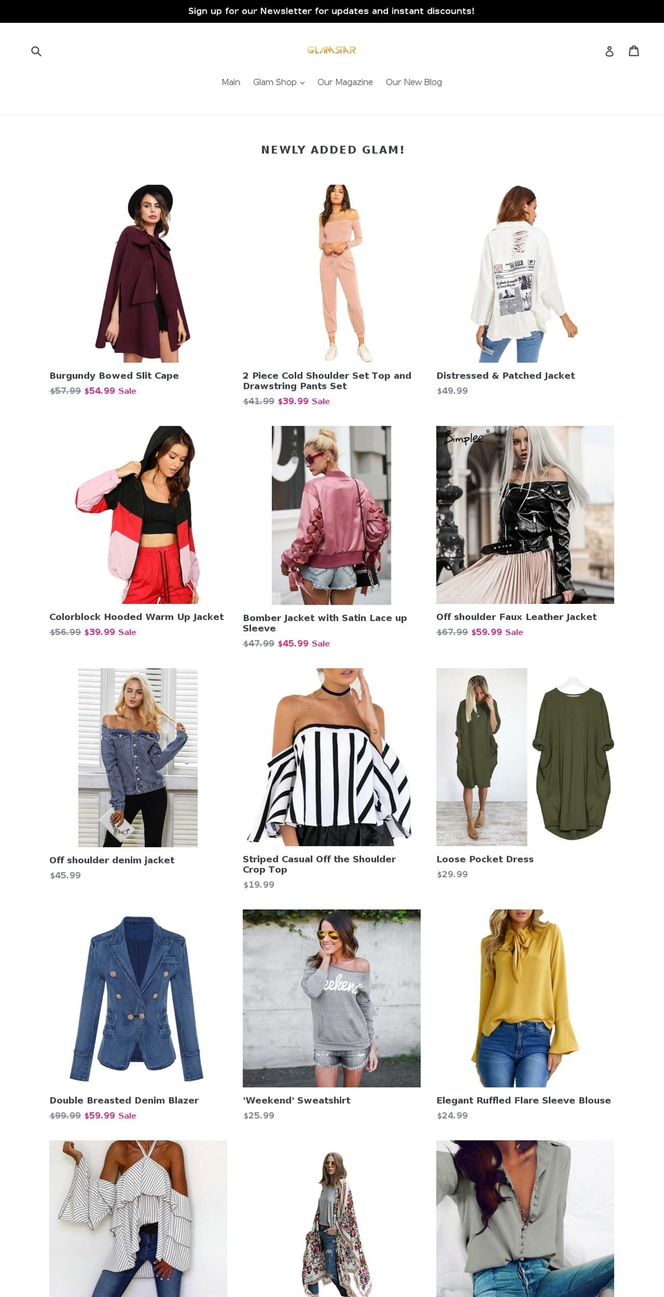 glamstarshop.com — Shopify storefront screenshot