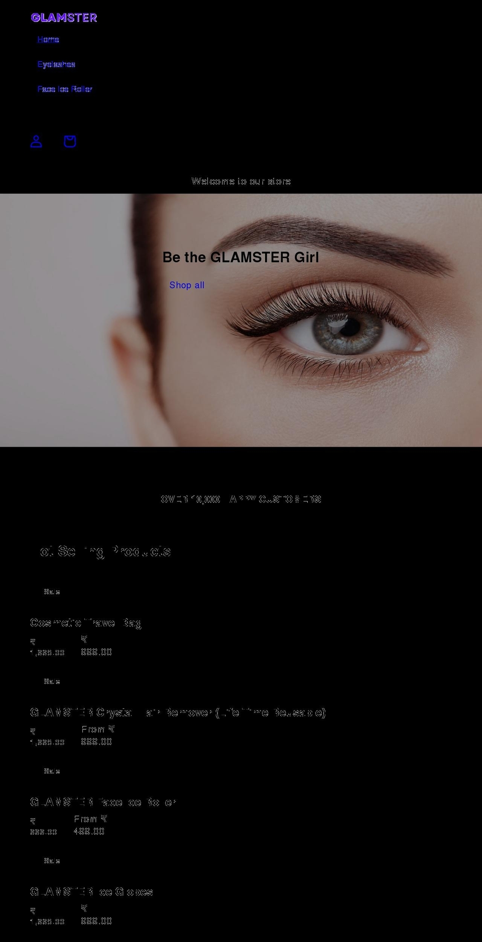 glam Shopify theme site example glamster.in