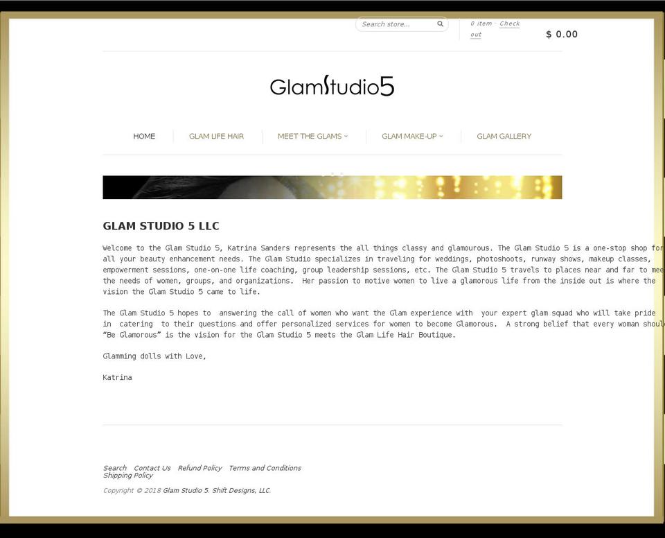 glamstudio5.com — Shopify storefront screenshot