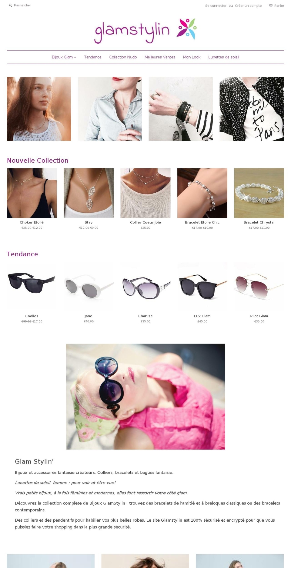 glamstylin.com shopify website screenshot