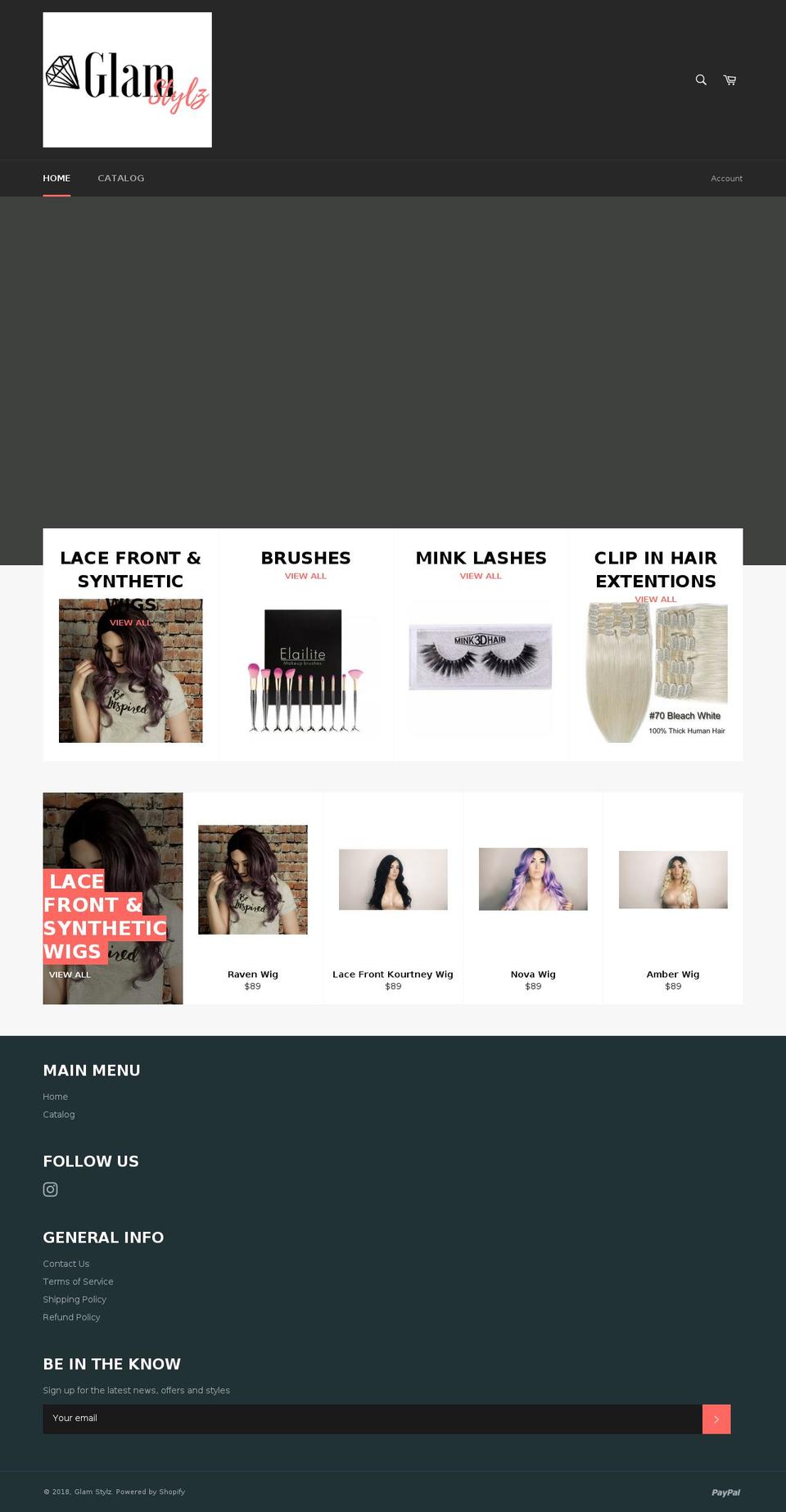 glamstylz.com — Shopify storefront screenshot