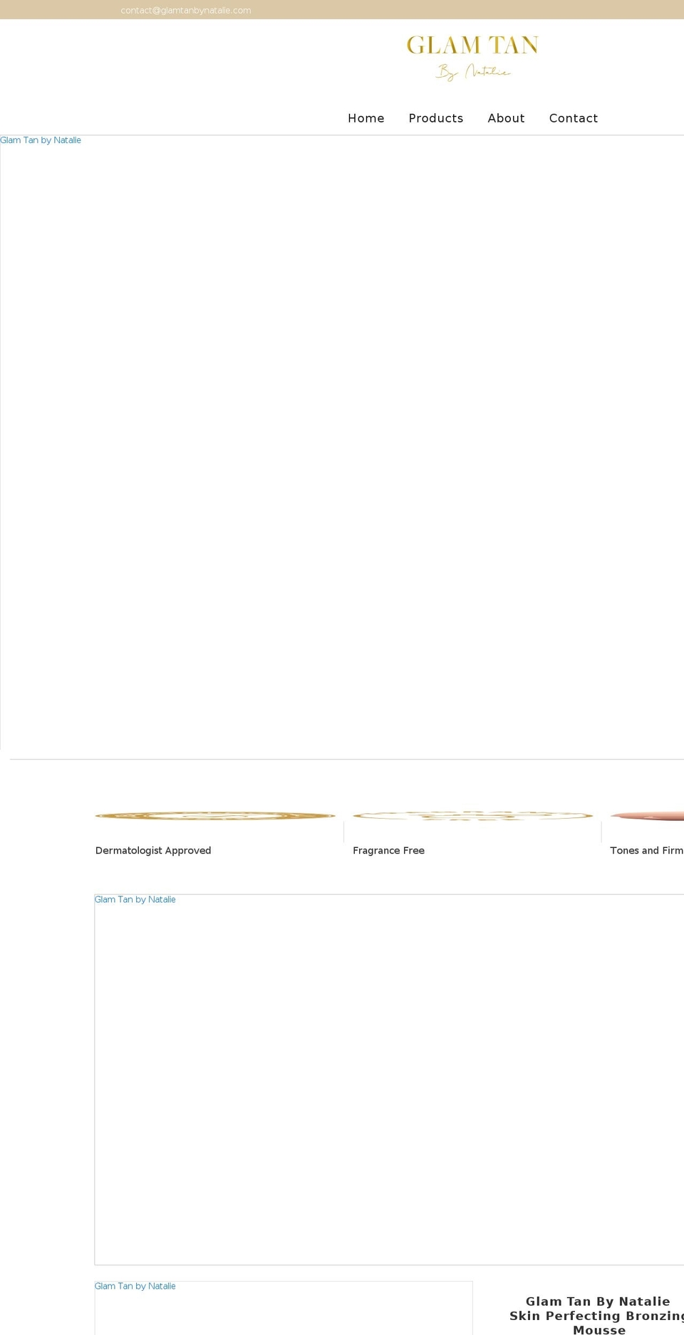 glamtanbynatalie.com shopify website screenshot