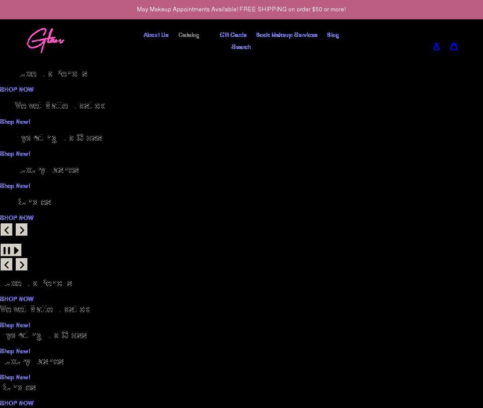 glamtheorycosmetics.com shopify website screenshot