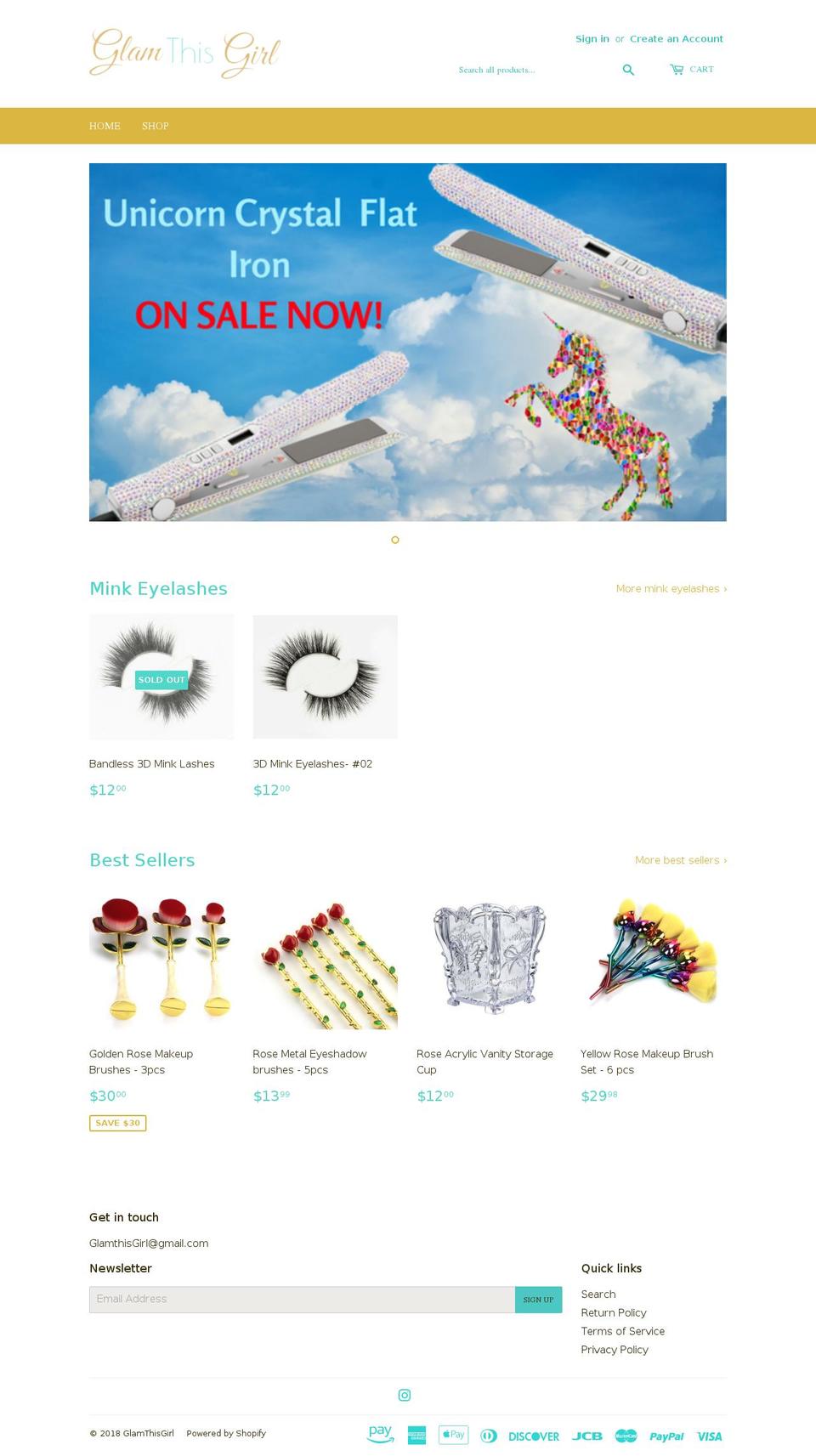 glamthisgirl.com — Shopify storefront screenshot