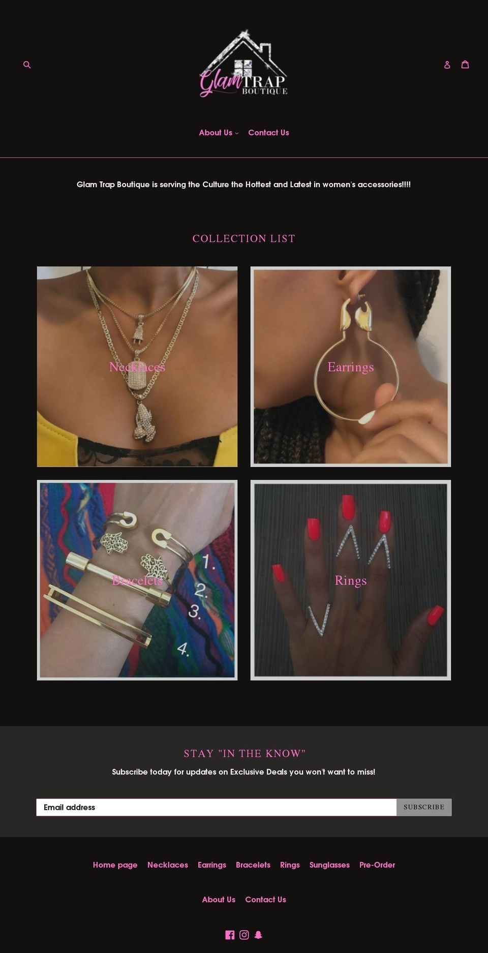 glamtrapboutique.com — Shopify storefront screenshot