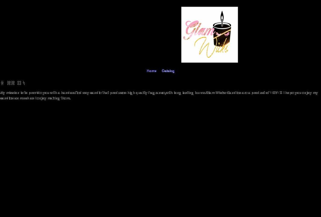 glamwickscandles.com shopify website screenshot