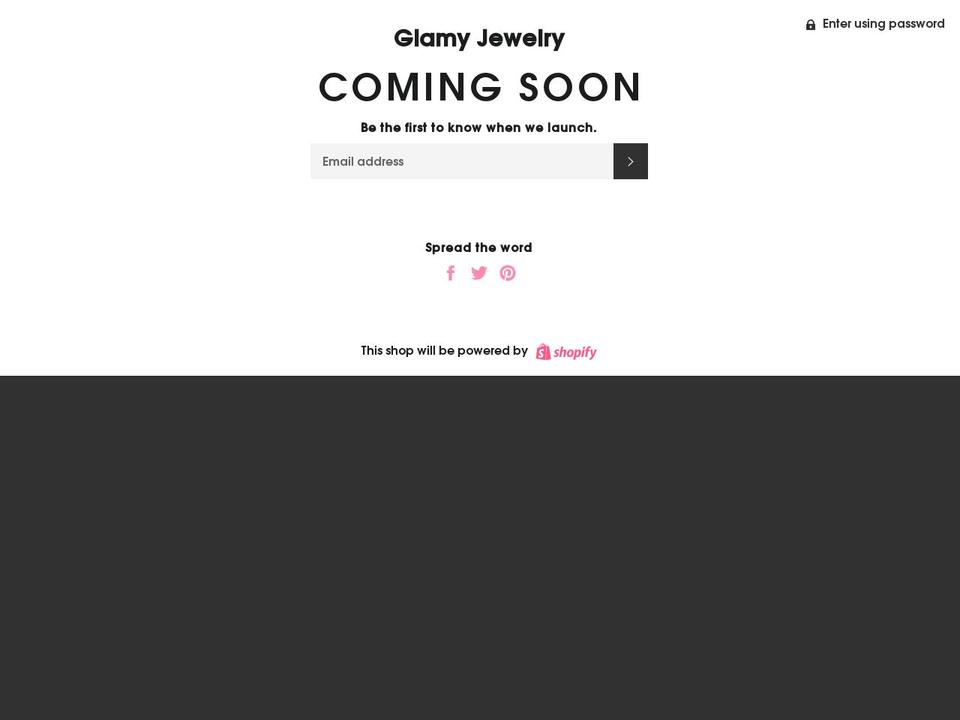 glamyjewelry.com shopify website screenshot