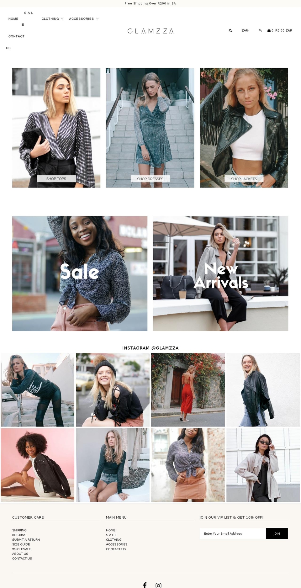 glamzza.com — Shopify storefront screenshot