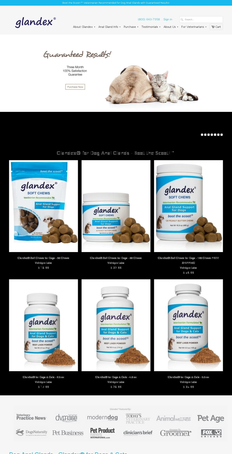 glandex.com shopify website screenshot