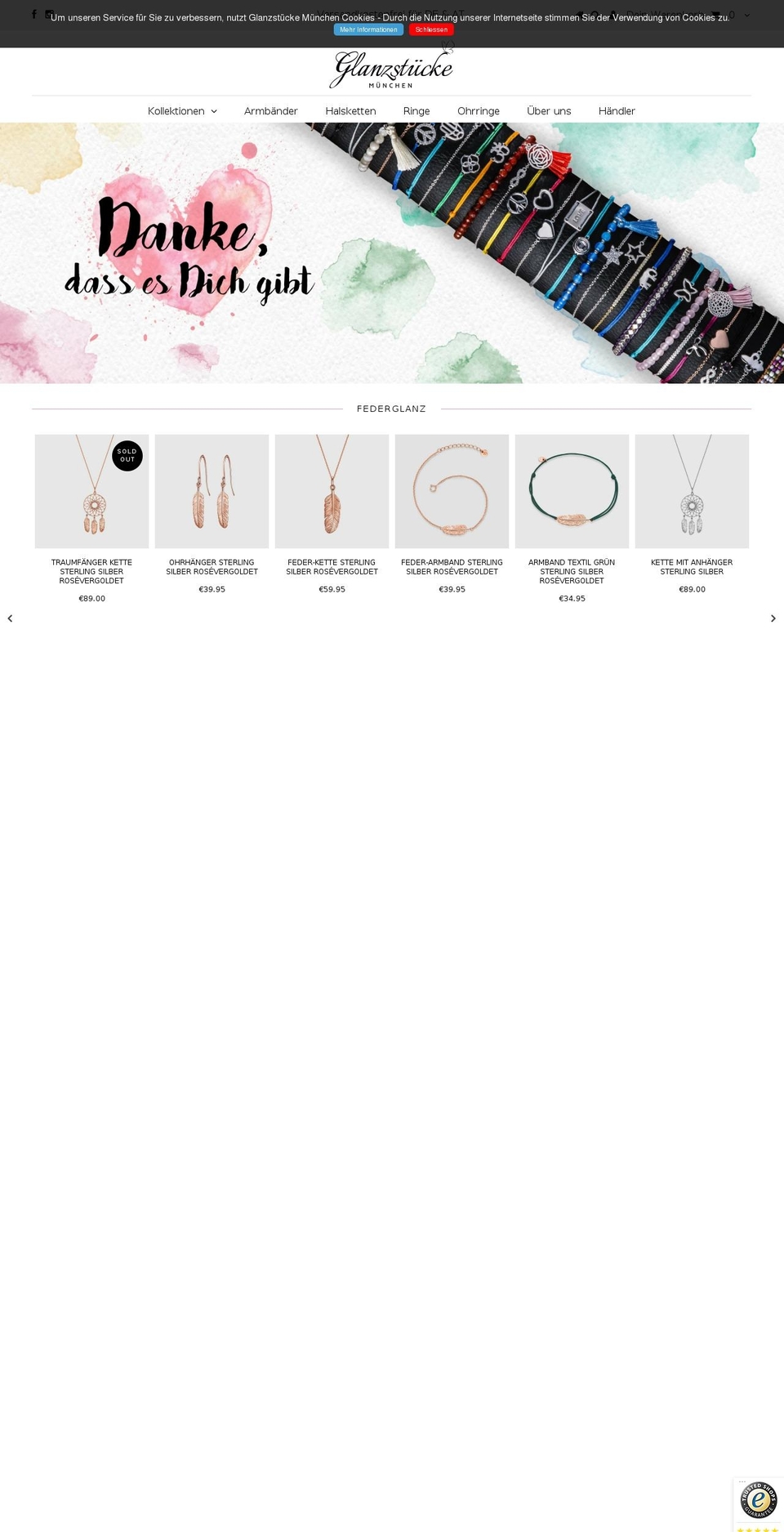 glanzstuecke.de shopify website screenshot