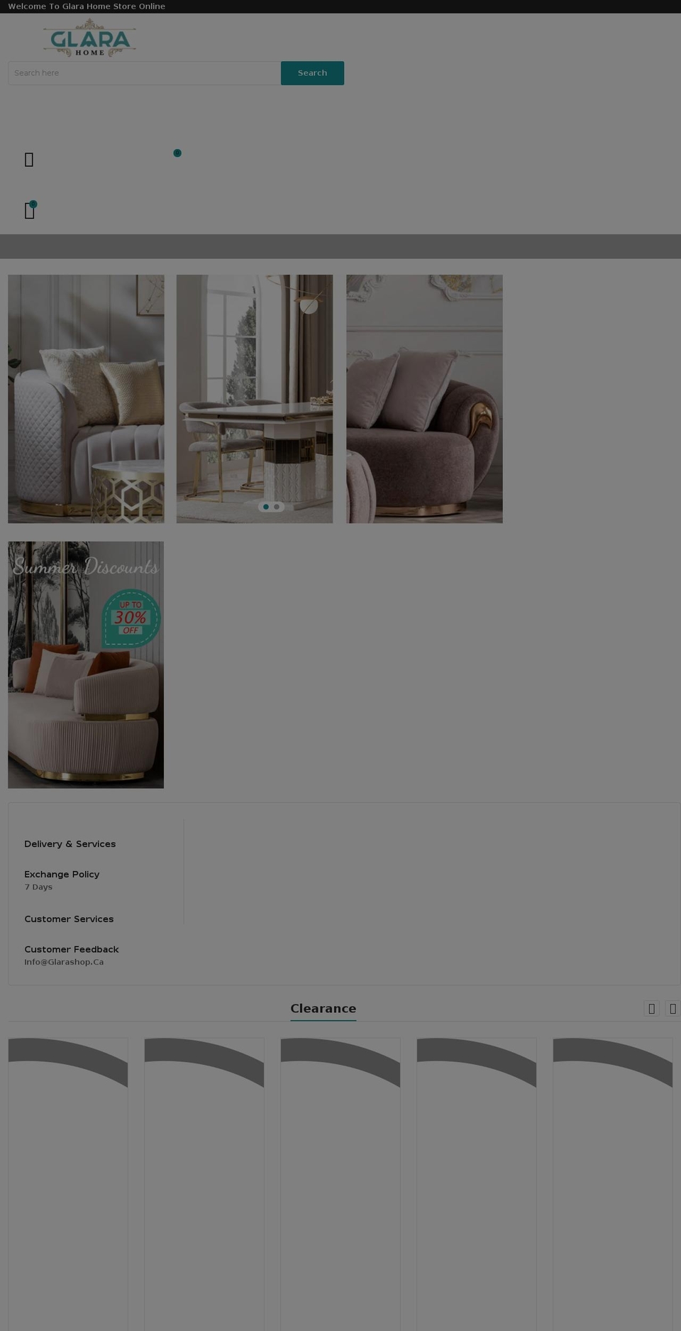 glarashop.com shopify website screenshot