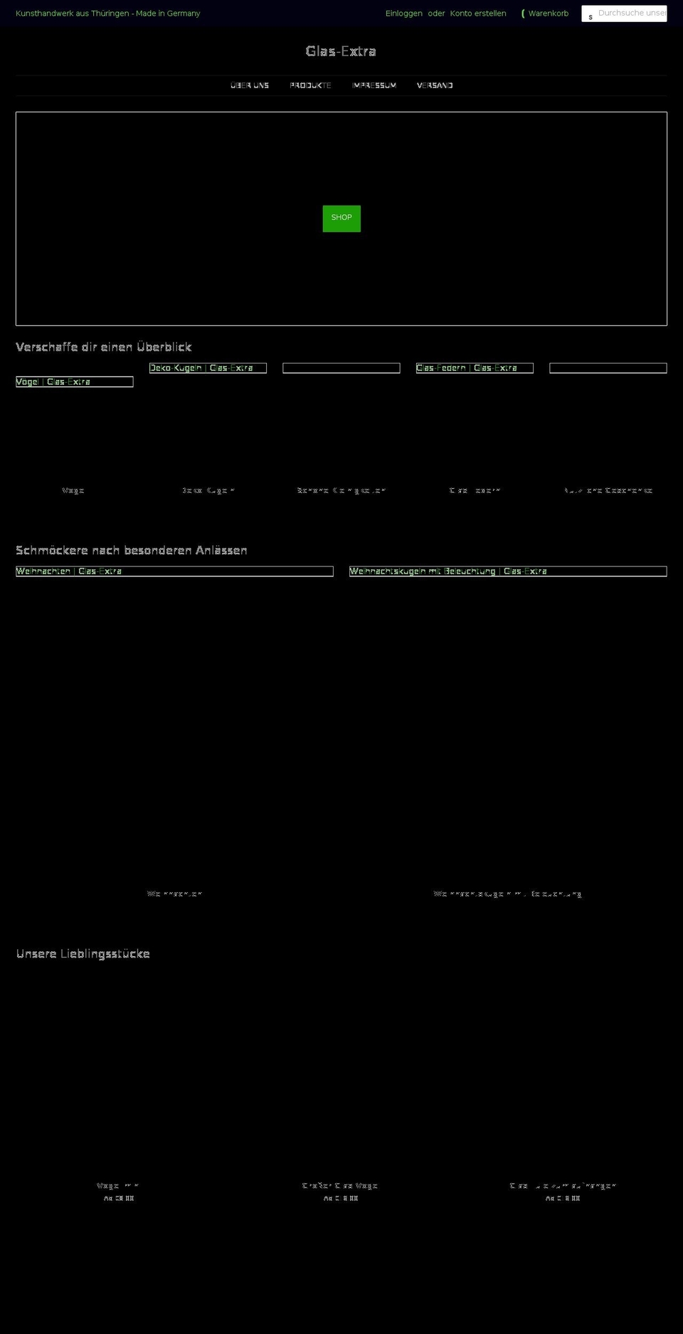 glas-extra.de shopify website screenshot