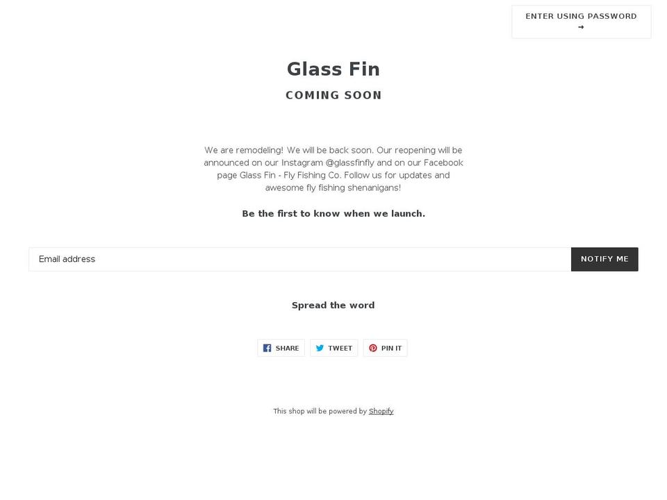 glass-fin.com — Shopify storefront screenshot