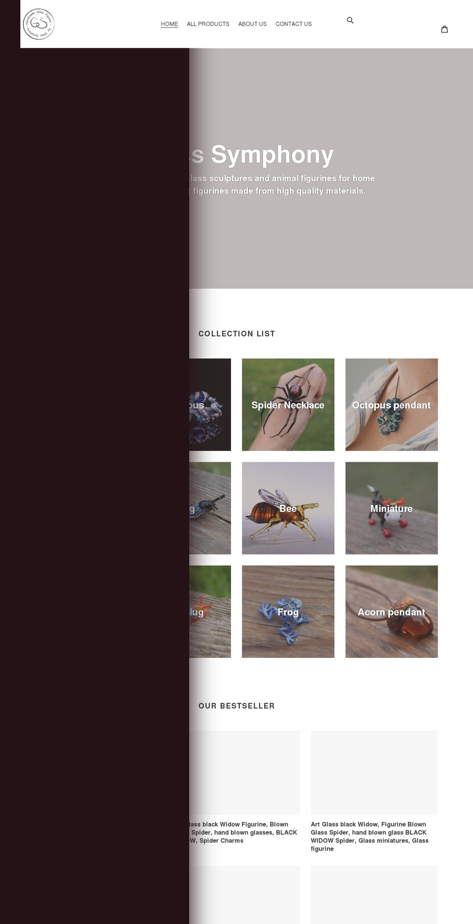 glass-symphony.com shopify website screenshot