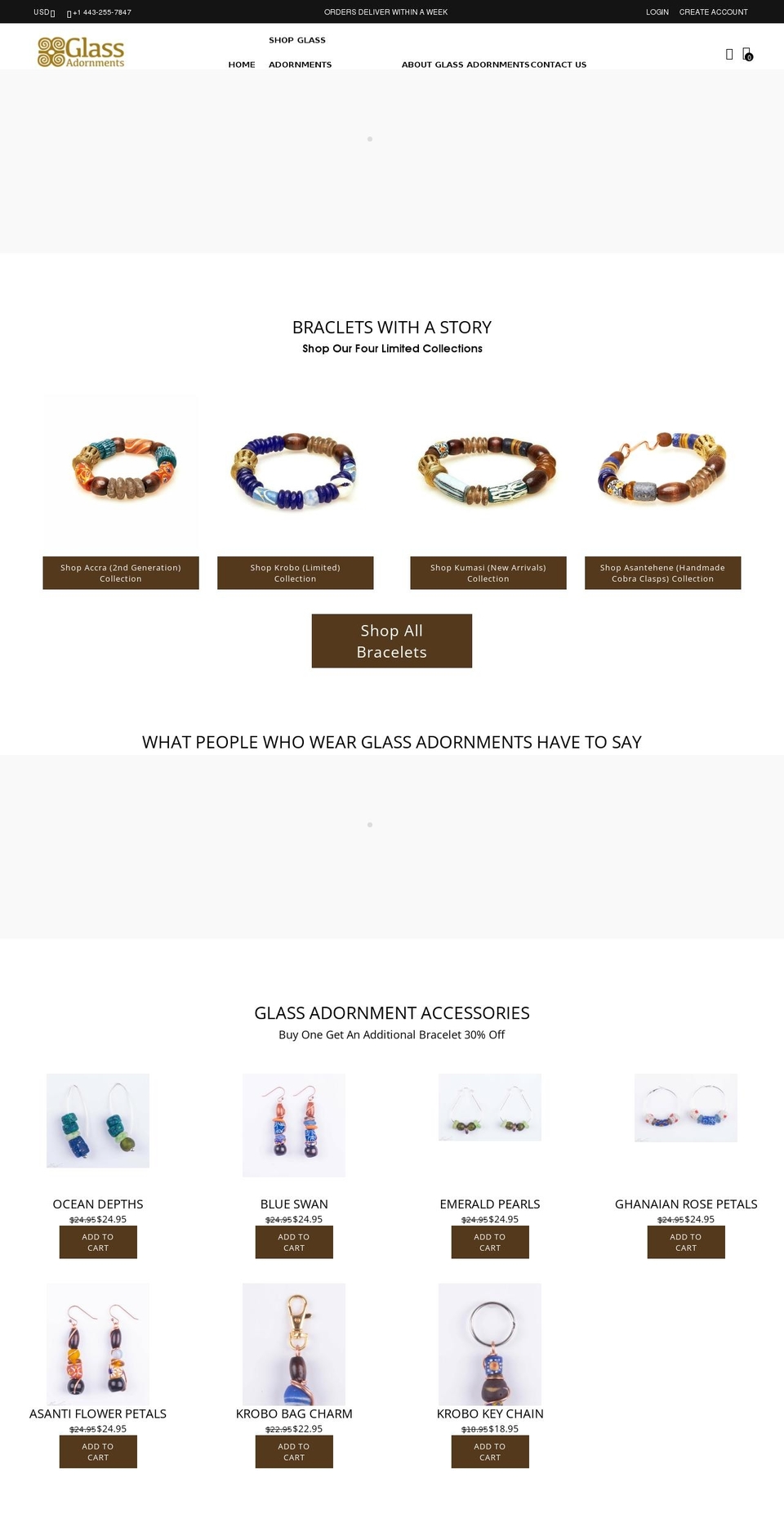 glassadornments.com shopify website screenshot