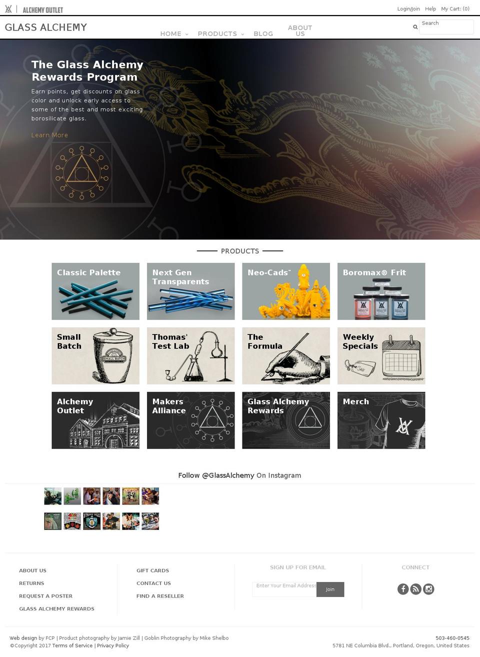 glassalchemy.com shopify website screenshot