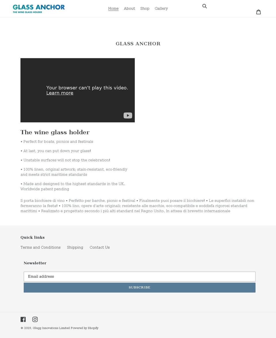 glassanchor.co.uk shopify website screenshot