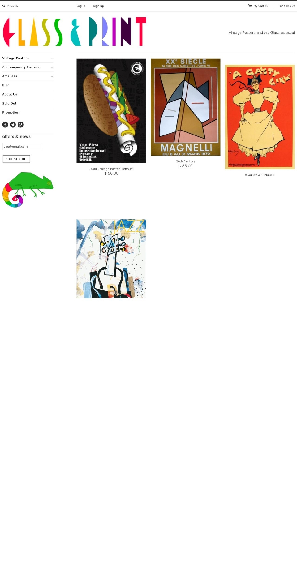 glassandprint.com — Shopify storefront screenshot