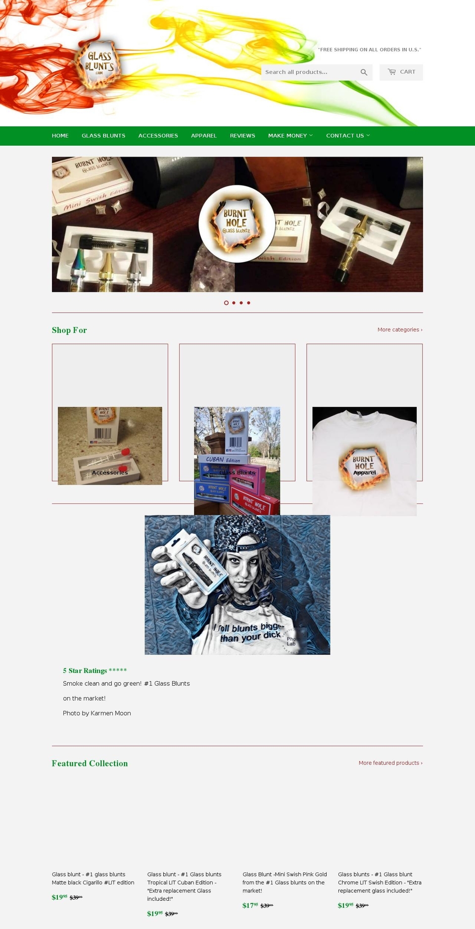 glassblunts.com — Shopify storefront screenshot