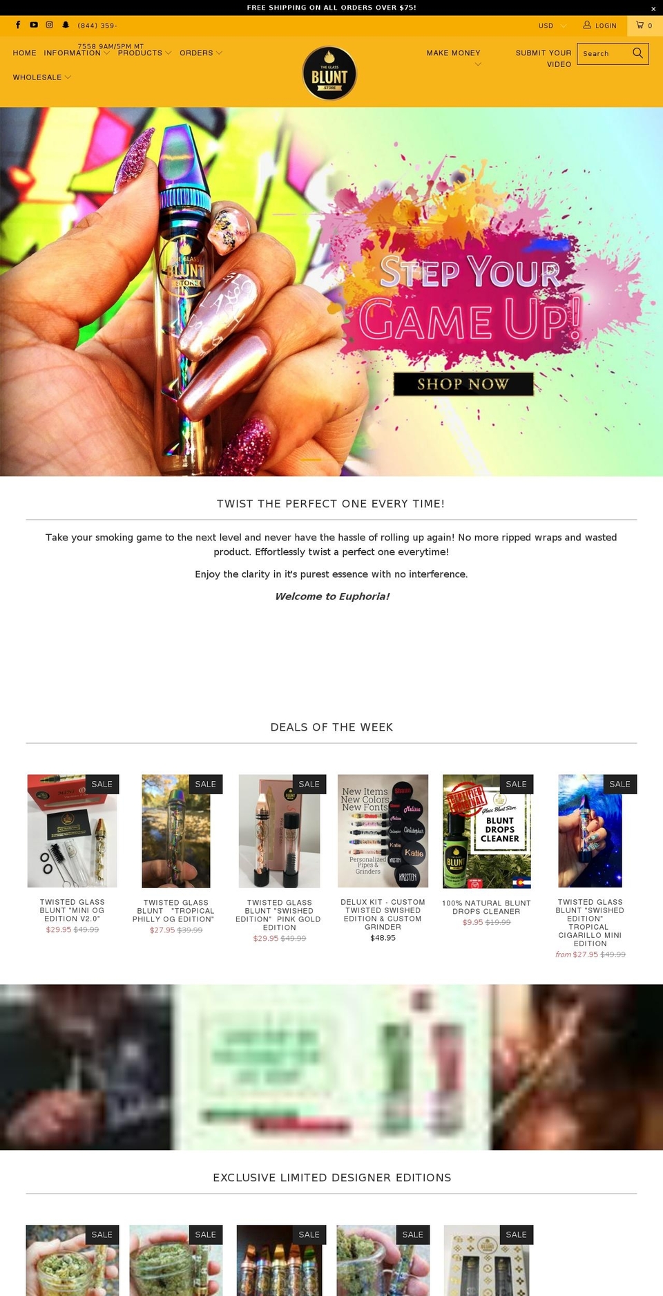 GBS  Update Shopify theme site example glassbluntstore.com