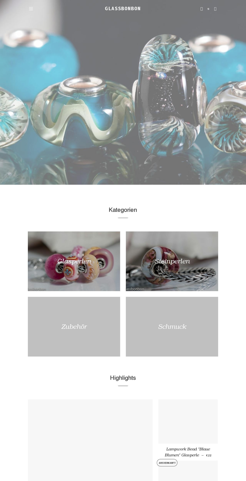 glassbonbon.com shopify website screenshot