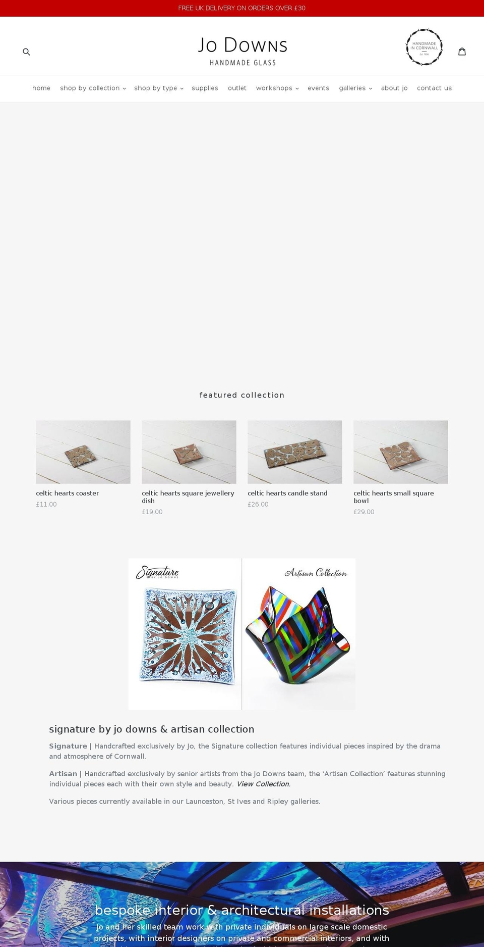 glassbyjodowns.com — Shopify storefront screenshot