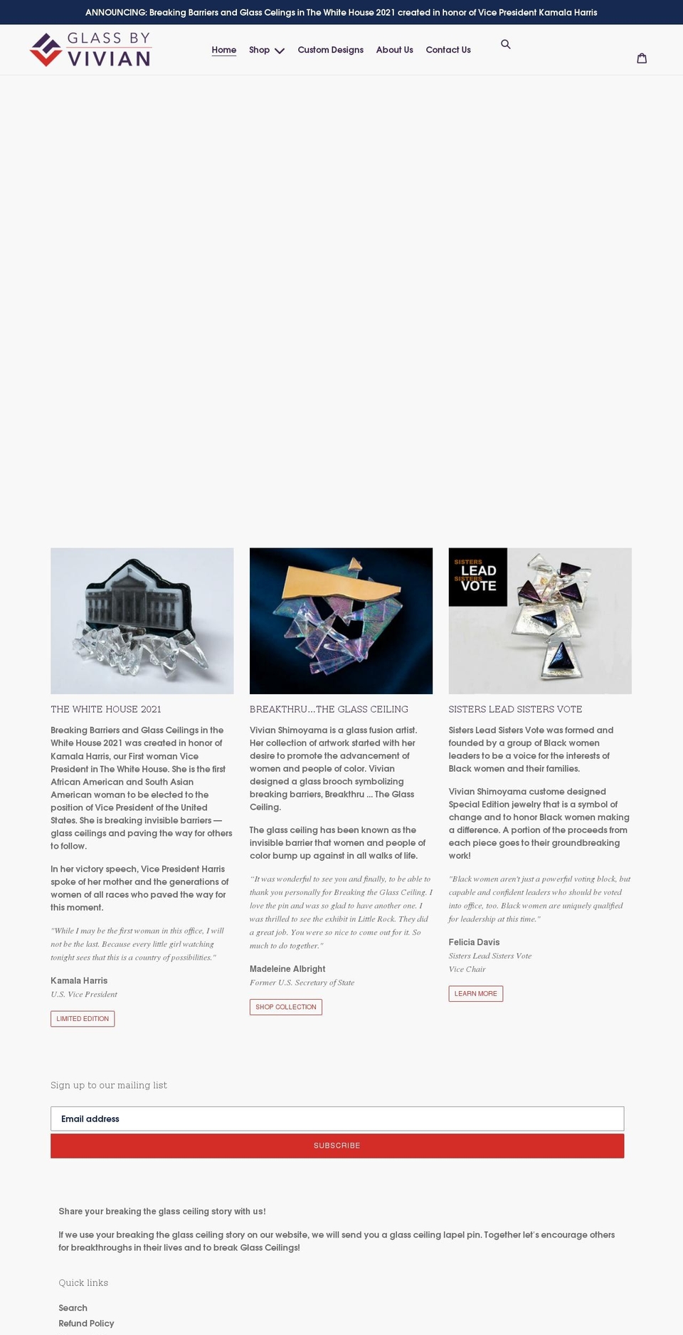 glassceilingpins.com — Shopify storefront screenshot