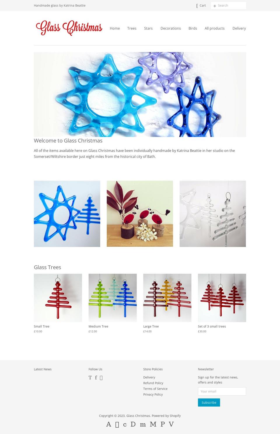 glasschristmas.co.uk shopify website screenshot