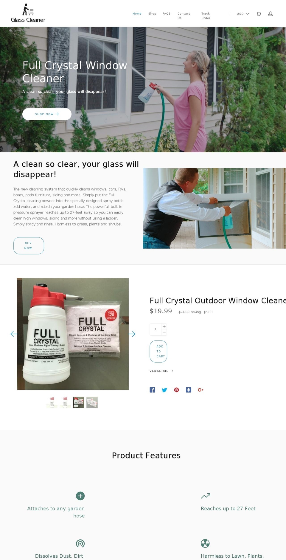 glasscleaner.store shopify website screenshot