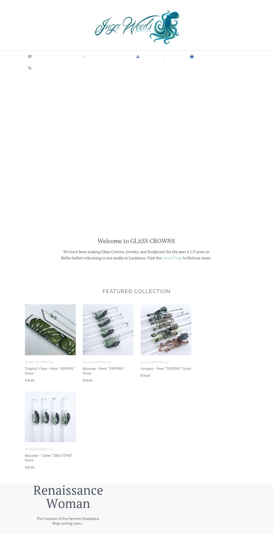 glasscrowns.com shopify website screenshot