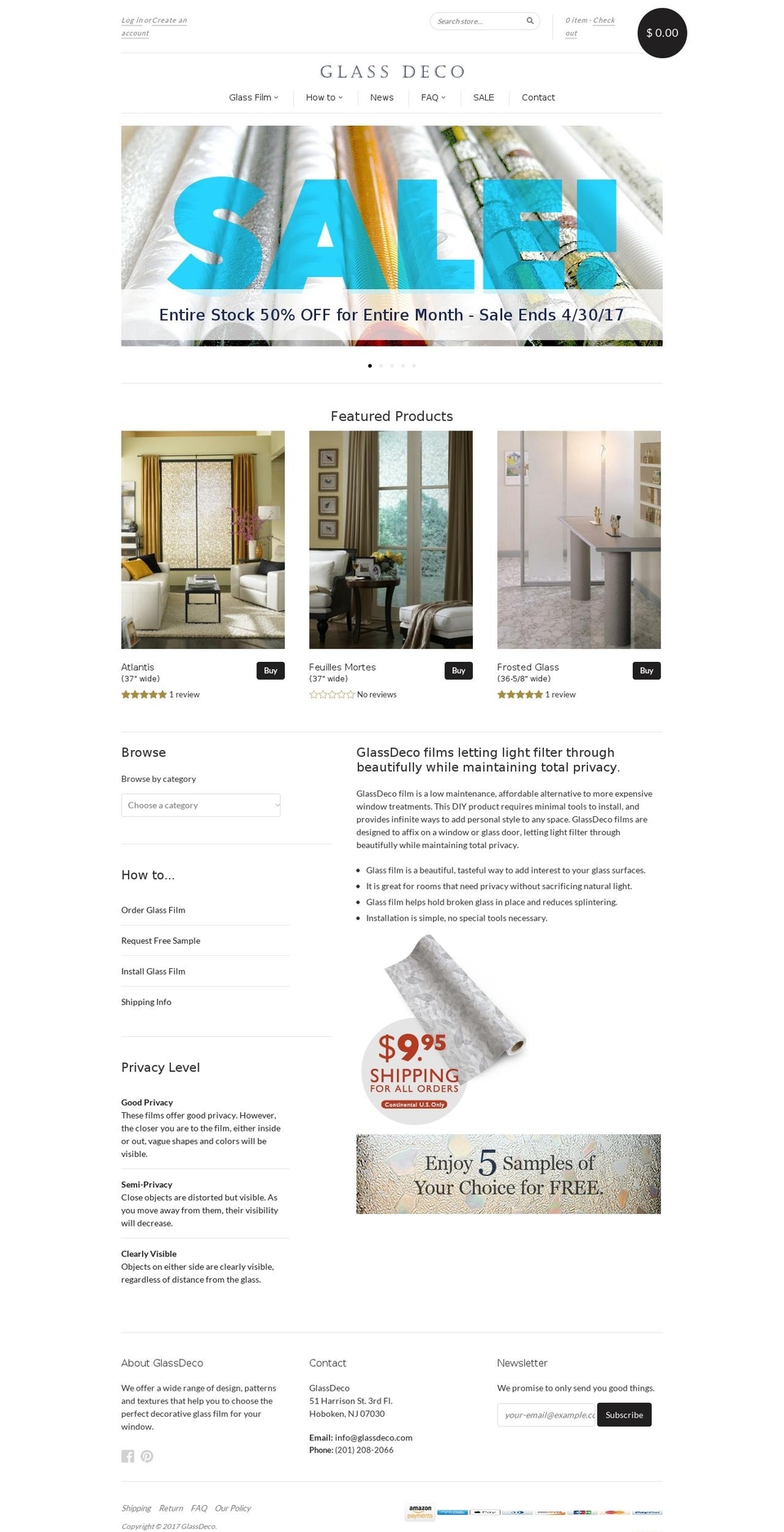 glassdeco.com shopify website screenshot