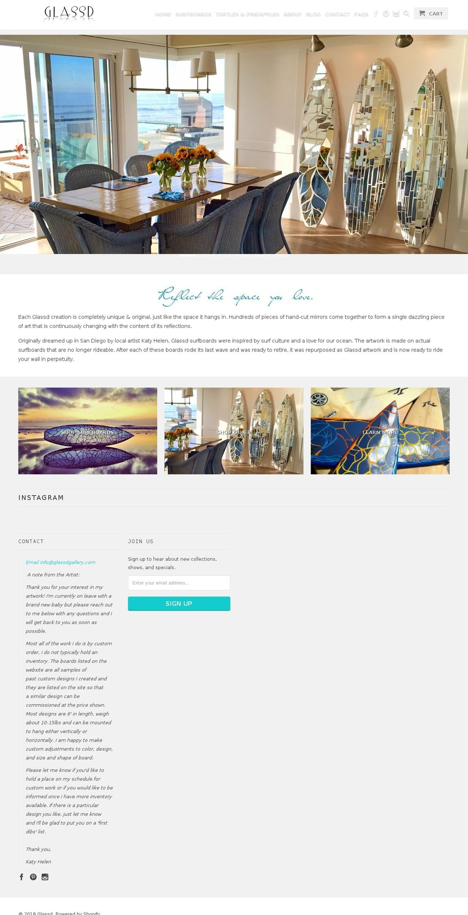 glassdgallery.com — Shopify storefront screenshot