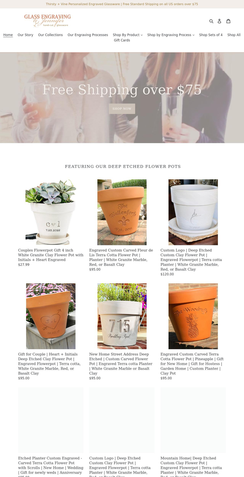 glassengraving.com shopify website screenshot