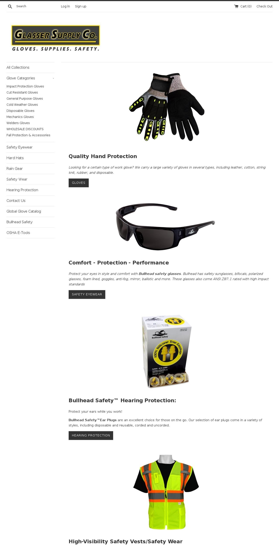 glassersupplyco.com — Shopify storefront screenshot