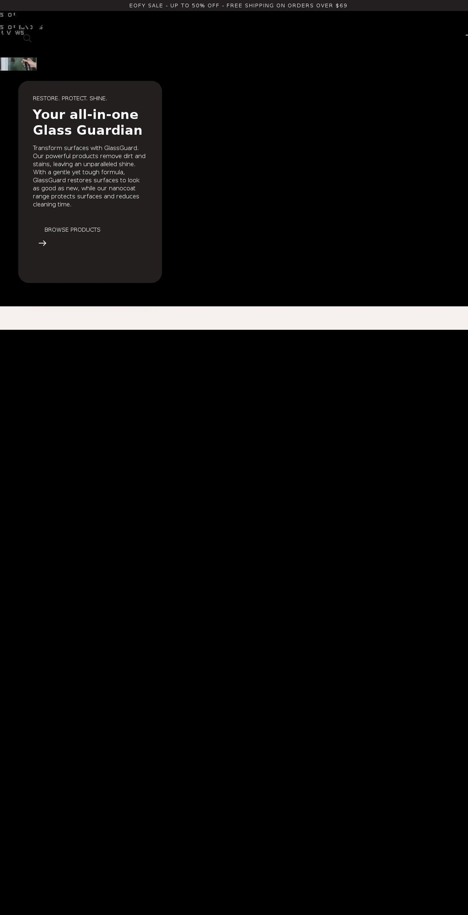 glassguard.com.au shopify website screenshot