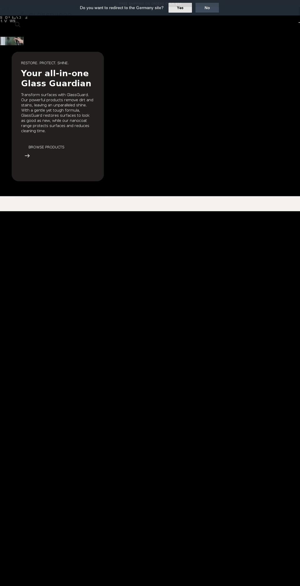 glassguard.com shopify website screenshot