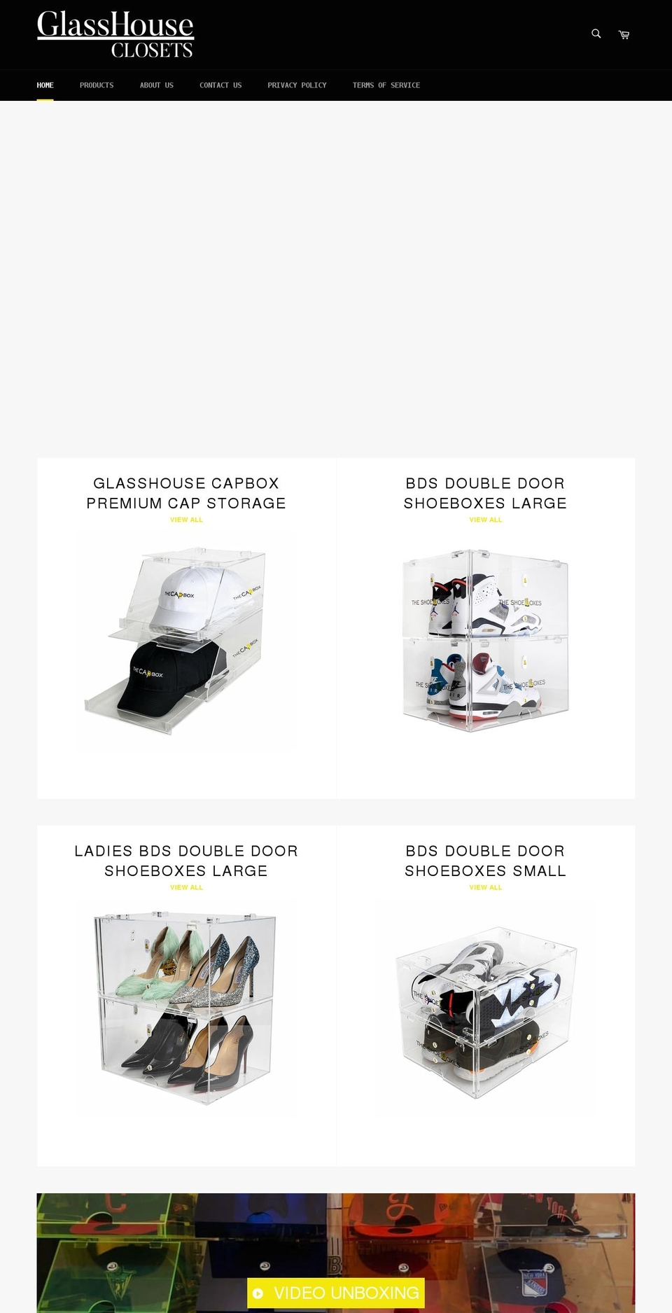 glasshouseclosets.com shopify website screenshot